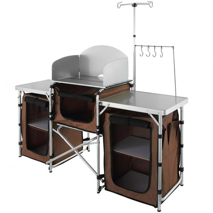 010401722161 - VEVOR  Outdoor Camping Table with Storage & Quick Setup