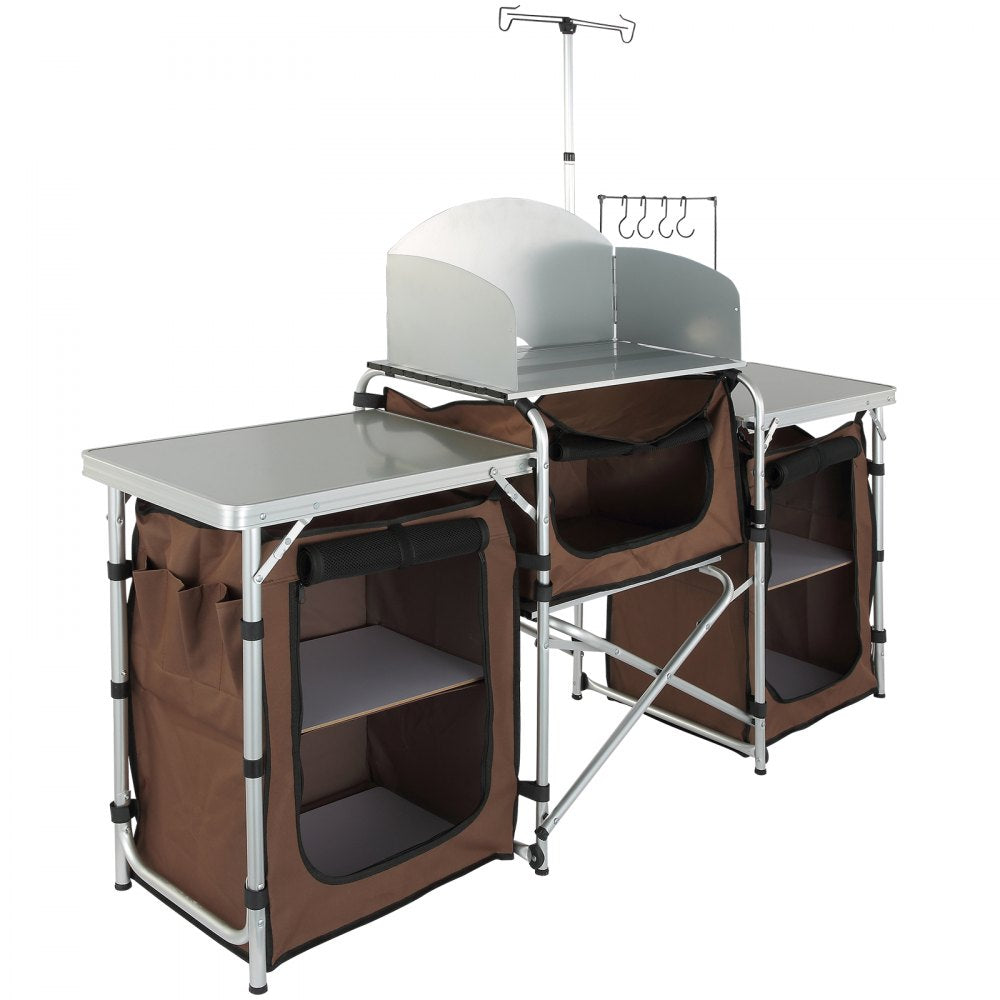010401722161 - VEVOR  Outdoor Camping Table with Storage & Quick Setup