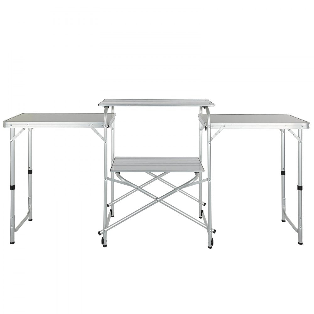 010401722161 - VEVOR  Outdoor Camping Table with Storage & Quick Setup