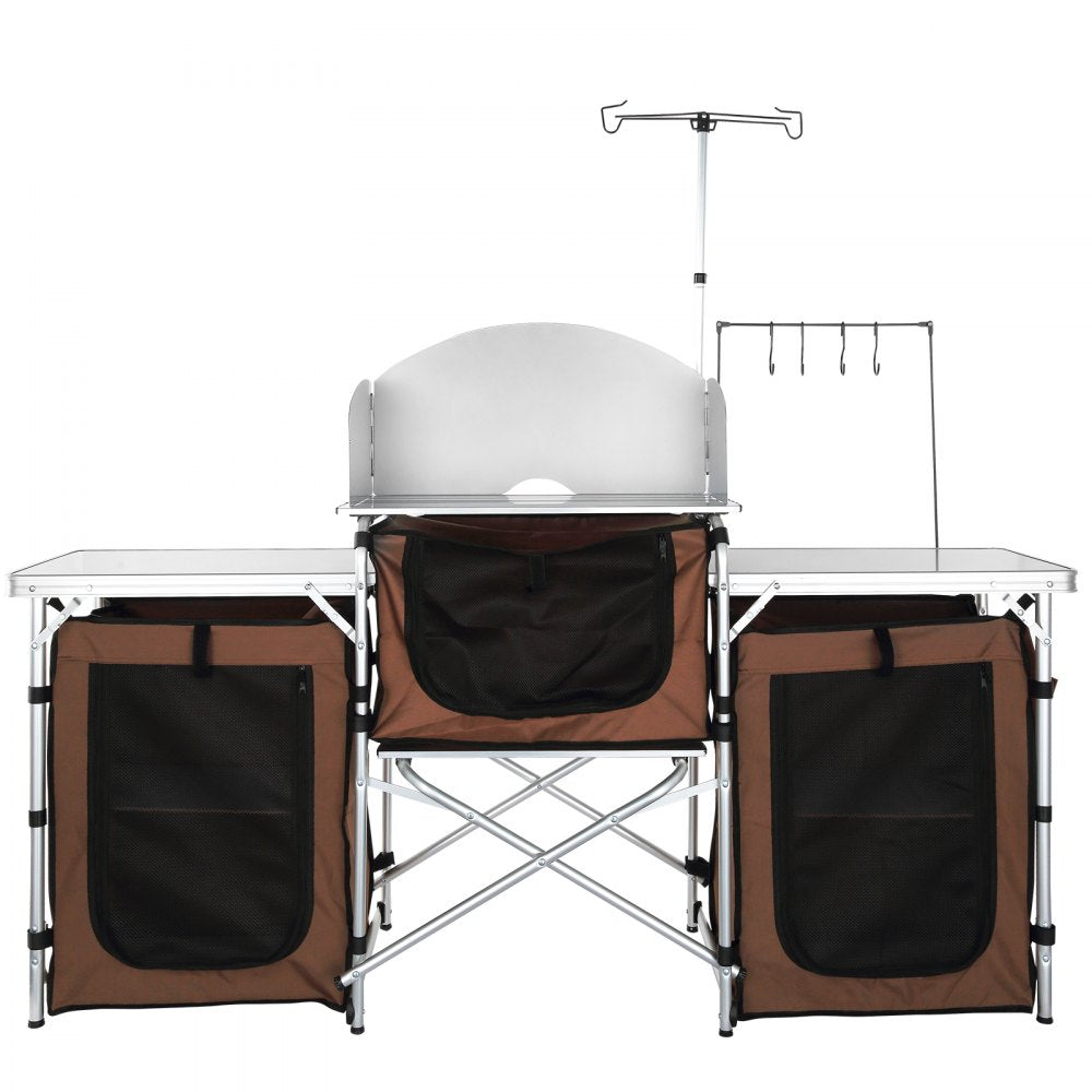 010401722161 - VEVOR  Outdoor Camping Table with Storage & Quick Setup