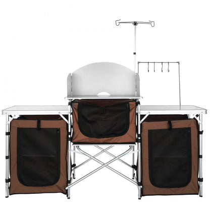 010401722161 - VEVOR  Outdoor Camping Table with Storage & Quick Setup