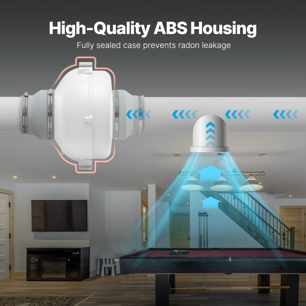 HEE-150P - 47 dB Quiet Radon Fan System, 380 CFM Airflow