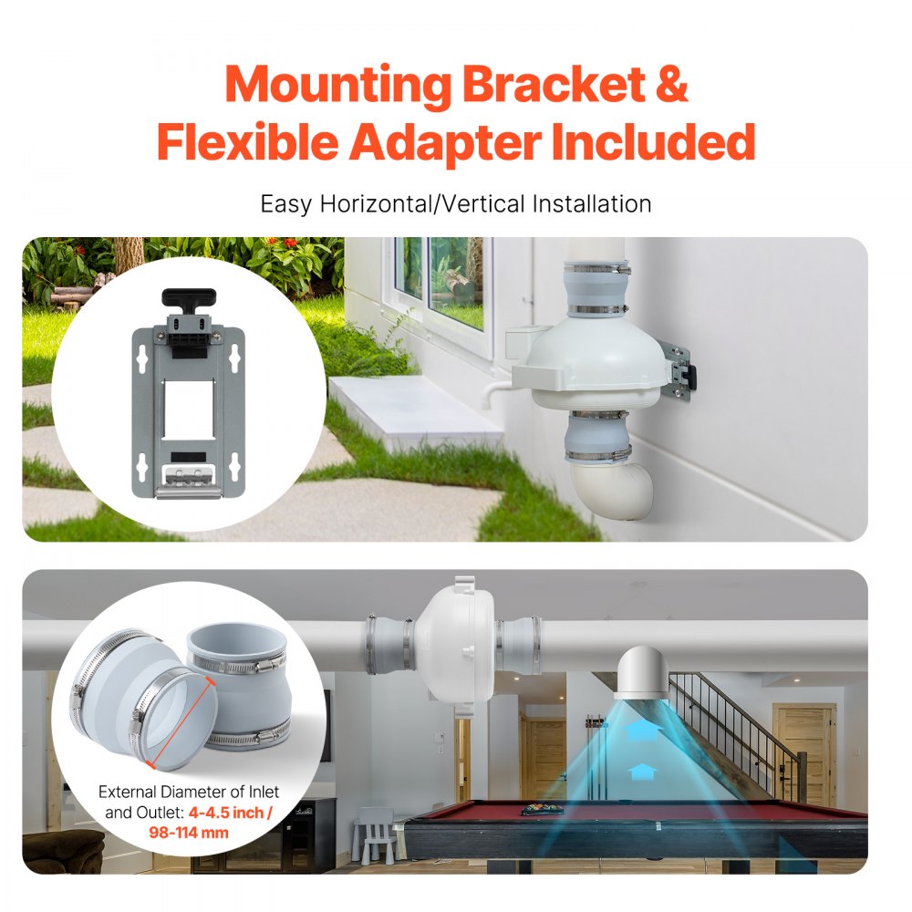 HEE-100P - Ultra-Quiet 260 CFM Radon Fan for Home Ventilation