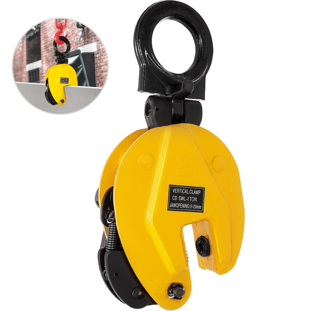 CD1 - 2200 lbs Vertical Steel Plate Lifting Clamp with Spring Lock