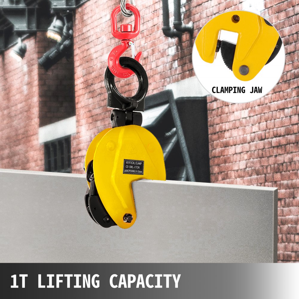 CD1 - 2200 lbs Vertical Steel Plate Lifting Clamp with Spring Lock