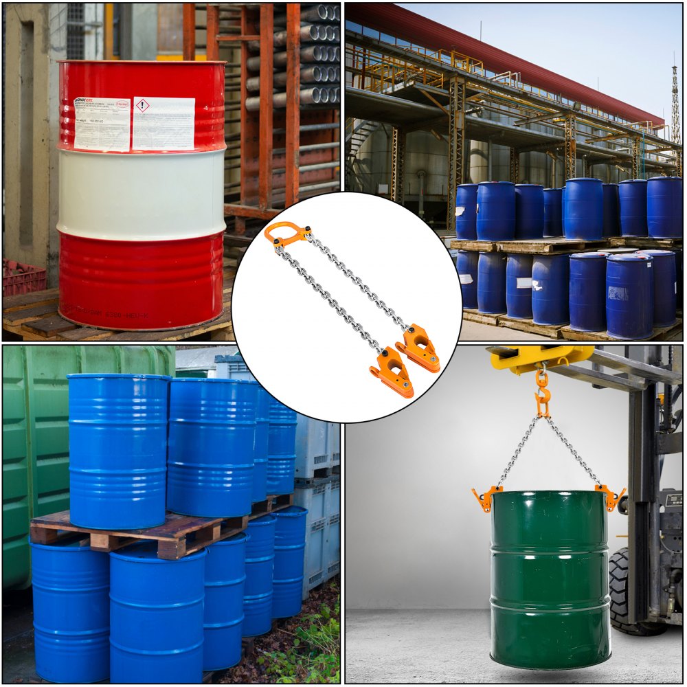 010558354917 - Heavy-Duty Drum Lifter for 2000 lbs Drums with Hooks