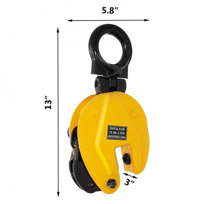 CD2 - 4400lbs Alloy Steel Vertical Plate Lifting Clamp with 180° Range