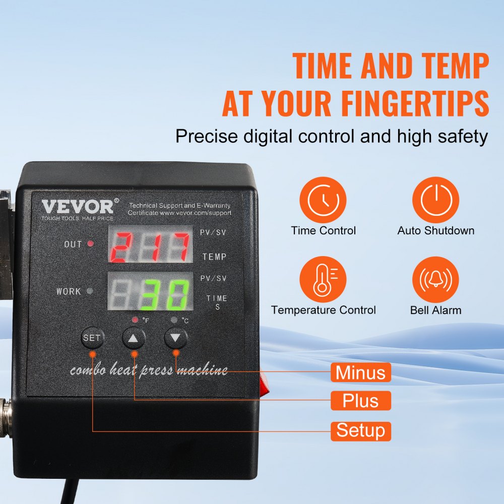 TLM38388 - VEVOR 15x15in Heat Press for T-Shirts & Mugs