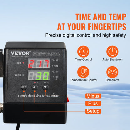 TLM38388 - VEVOR 15x15in Heat Press for T-Shirts & Mugs