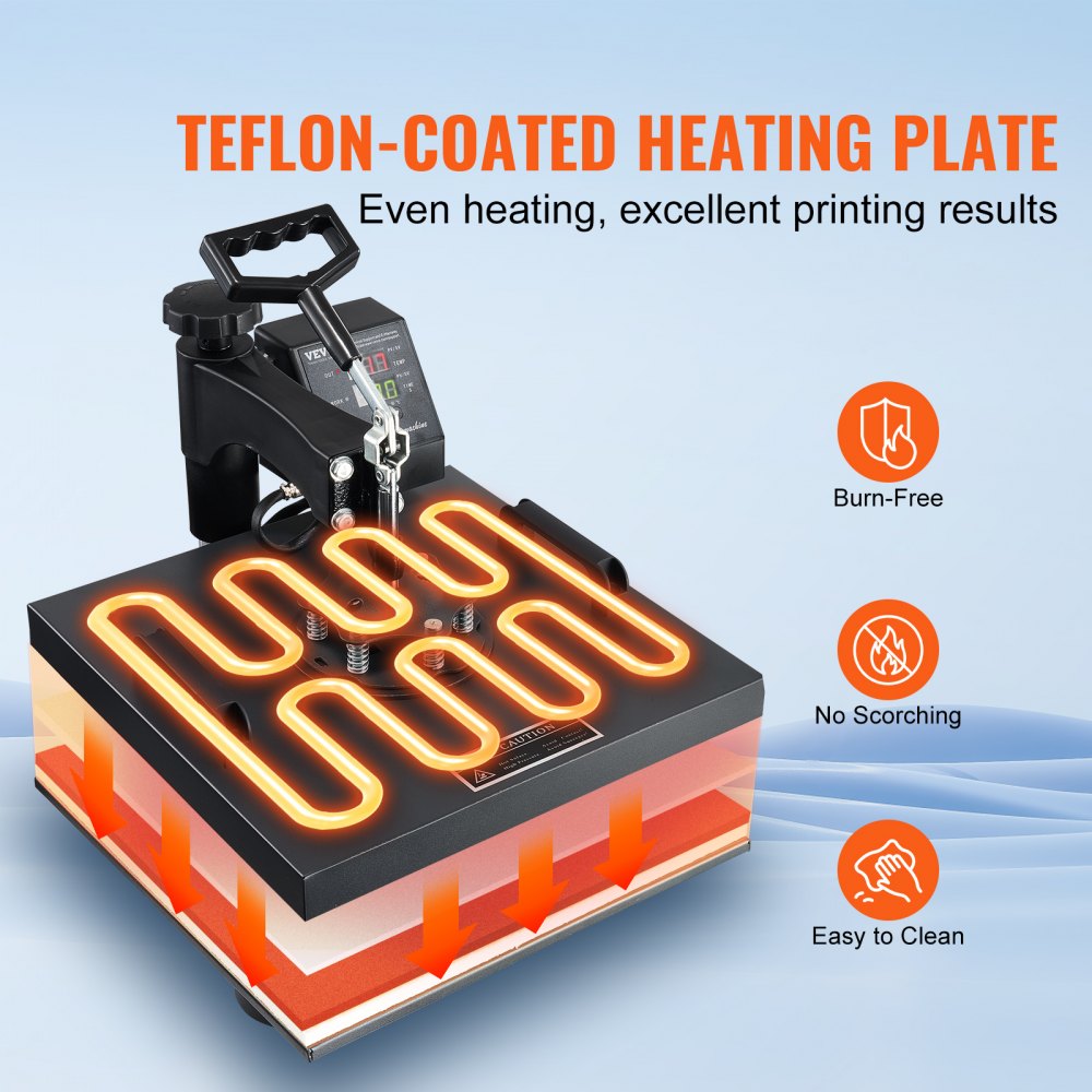 TLM38388 - VEVOR 15x15in Heat Press for T-Shirts & Mugs