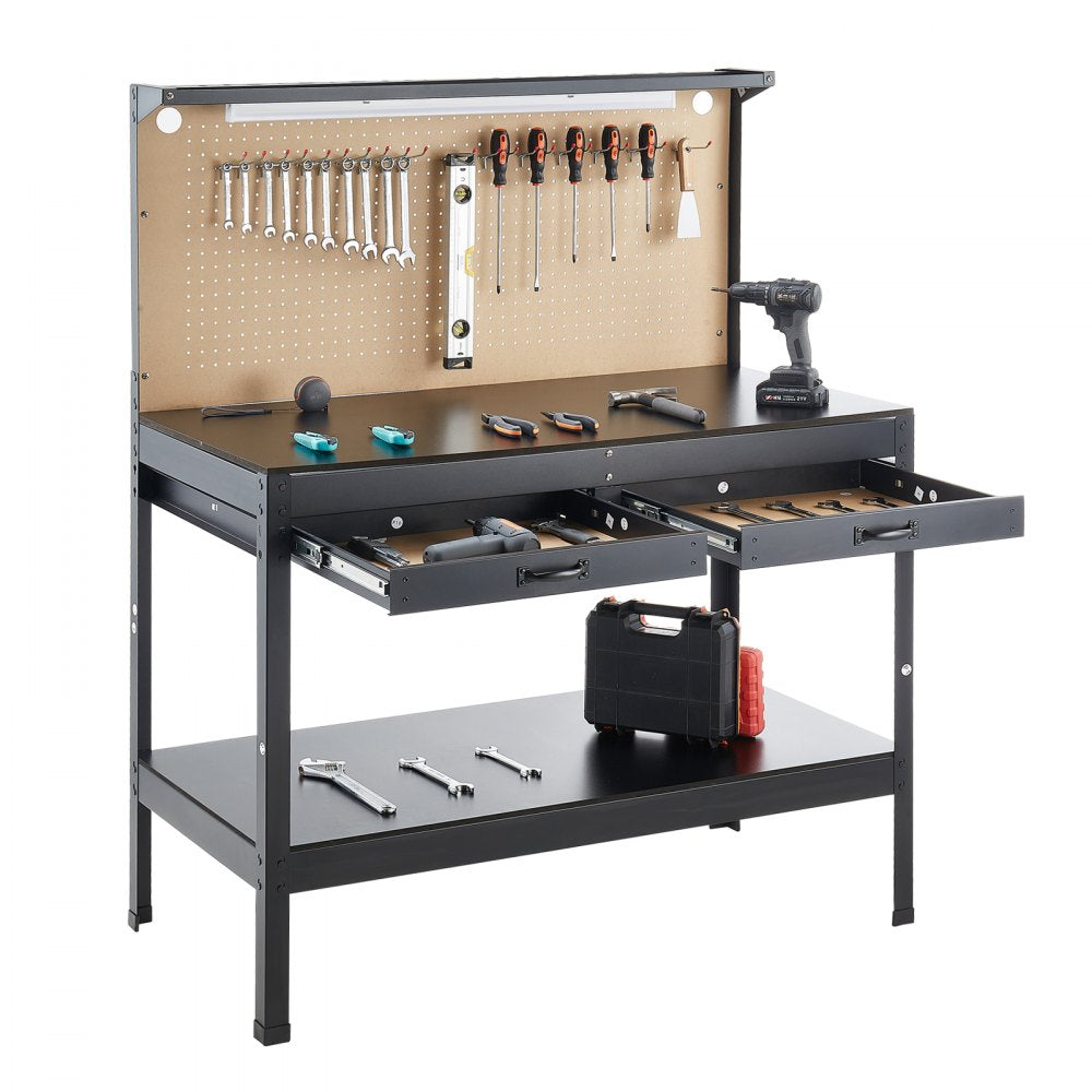 JL-WB05-3 - 47.2" Heavy-Duty Workbench with LED Light & 6 Power Outlets
