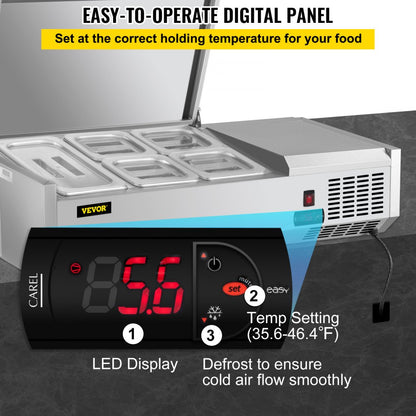 VRX1000/380LID - 40-Inch Refrigerated Prep Station for Condiments & Ingredients