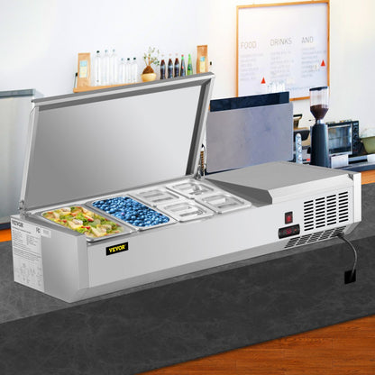 VRX1200/380LID - 48-Inch Commercial Refrigerated Prep Station with LED Display