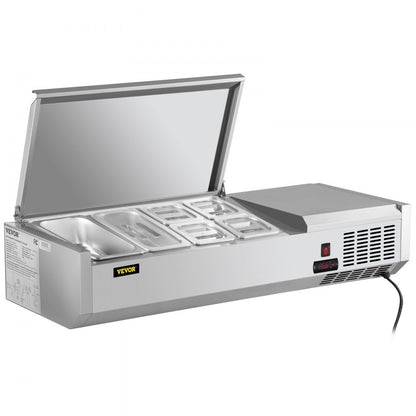 VRX1200/380LID - 48-Inch Commercial Refrigerated Prep Station with LED Display