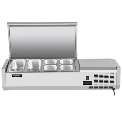 VRX1200/380LID - 48-Inch Commercial Refrigerated Prep Station with LED Display