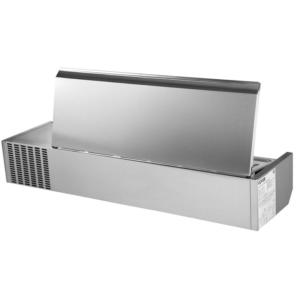 VRX1400/380LID - 55-Inch Refrigerated Prep Station with 7 Food Pans