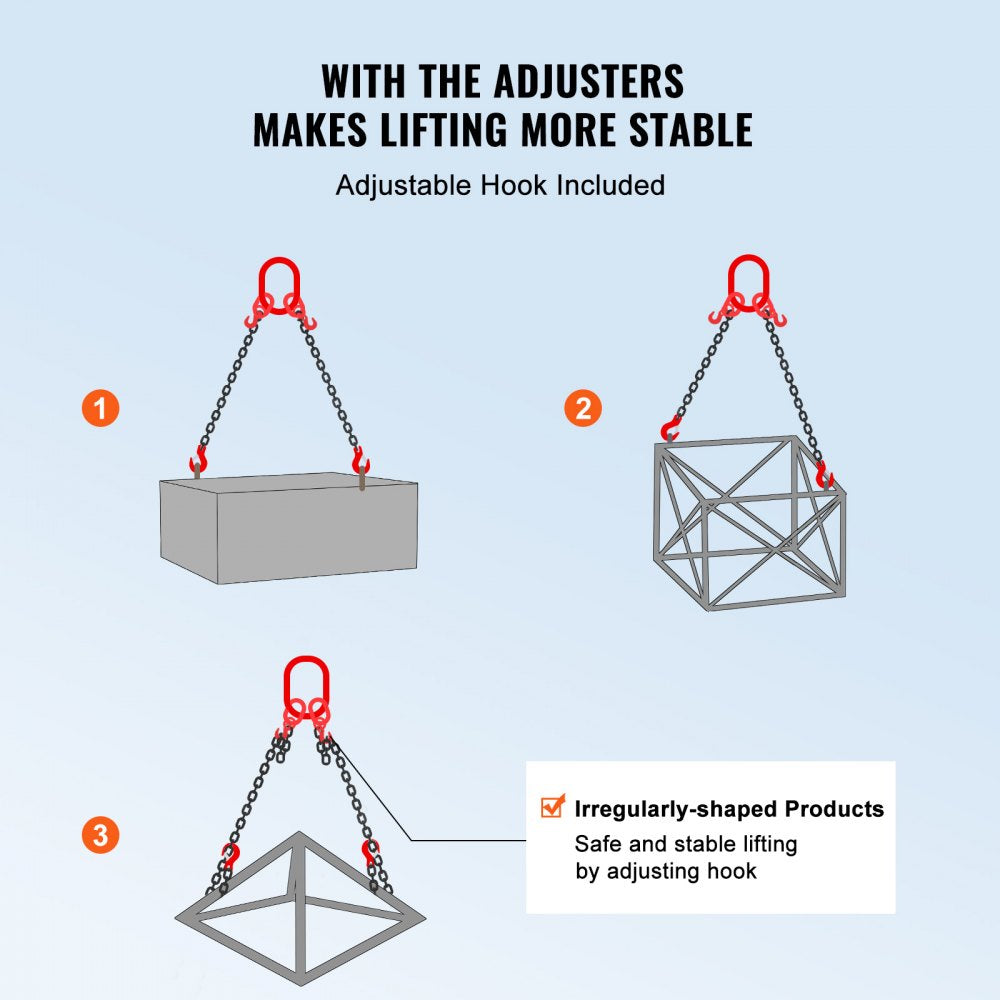 DL8mmx1.8m-2A - Heavy-Duty 6' G80 Chain Sling with Secure Hooks