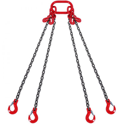 DL8mmx3m-4B - Heavy-Duty 4-Leg Chain Sling with Hooks for Secure Lifting