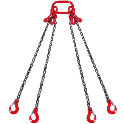 DL8mmx3m-4B - Heavy-Duty 4-Leg Chain Sling with Hooks for Secure Lifting