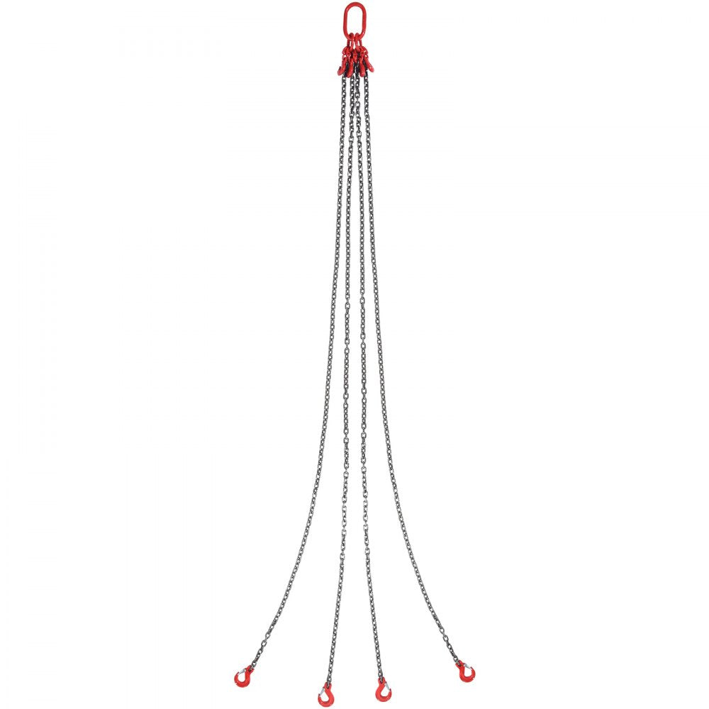 DL8mmx3m-4B - Heavy-Duty 4-Leg Chain Sling with Hooks for Secure Lifting