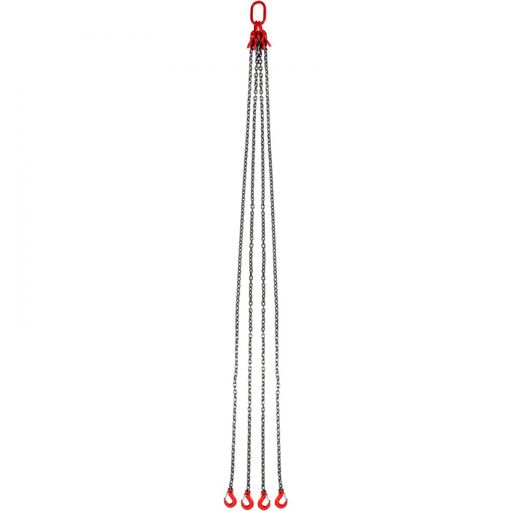 DL8mmx3m-4B - Heavy-Duty 4-Leg Chain Sling with Hooks for Secure Lifting