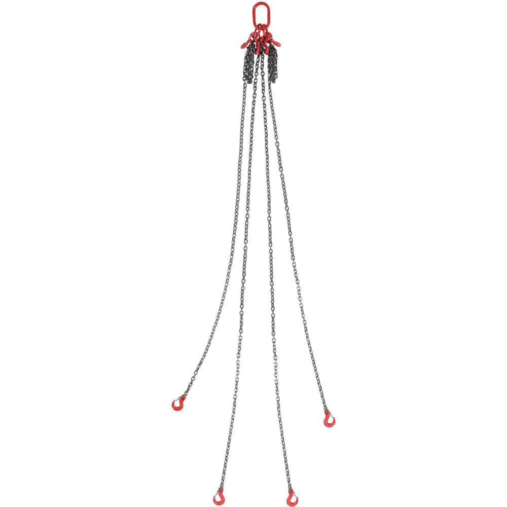 DL8mmx3m-4B - Heavy-Duty 4-Leg Chain Sling with Hooks for Secure Lifting