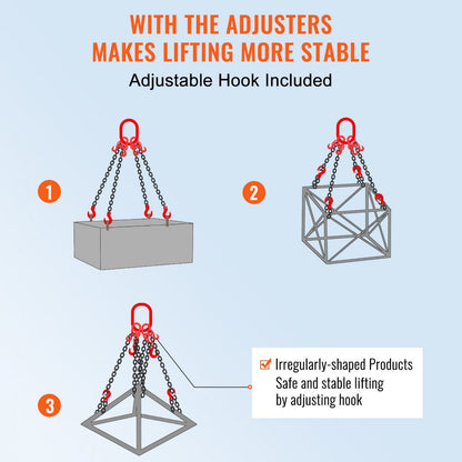 010796722797 - VEVOR 5' Chain Sling, 11,000 lbs Capacity, Adjustable Length