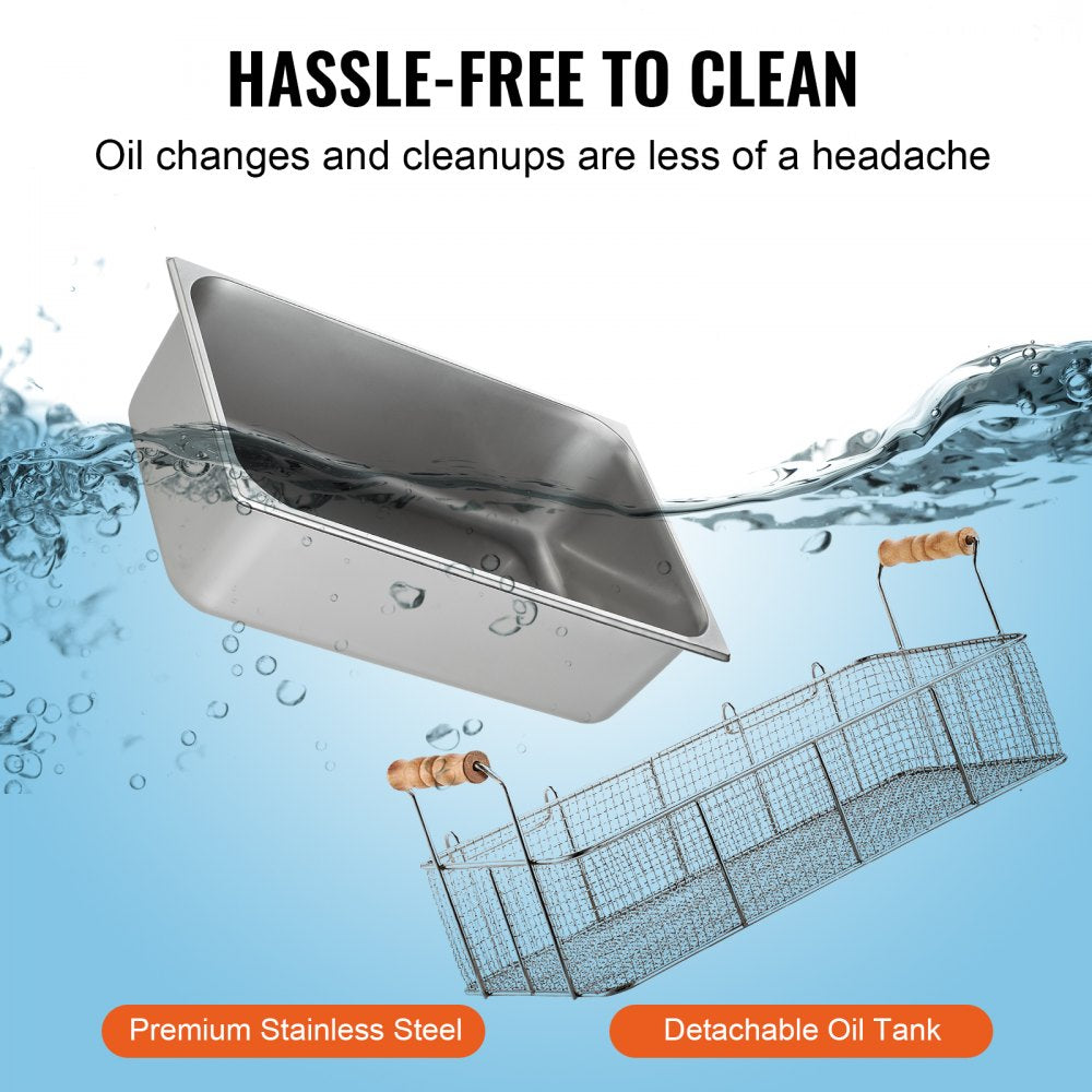 SC-83 - 18Qt Commercial Electric Deep Fryer with Dual Baskets and Thermostatic Control