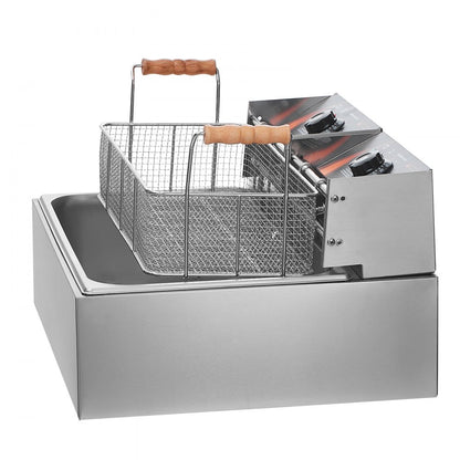 SC-83 - 18Qt Commercial Electric Deep Fryer with Dual Baskets and Thermostatic Control