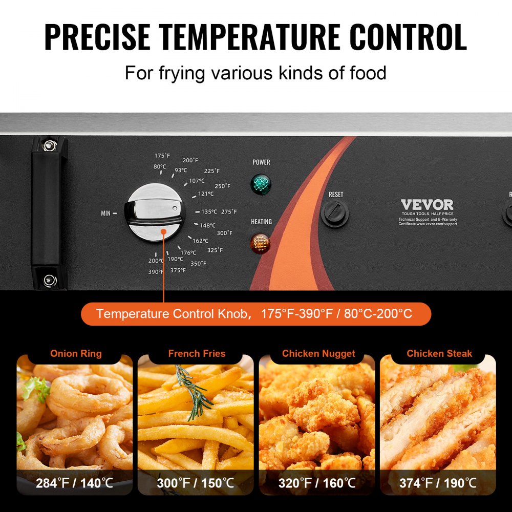 EF-201S - 30.6Qt Electric Deep Fryer with Dual Heating Elements