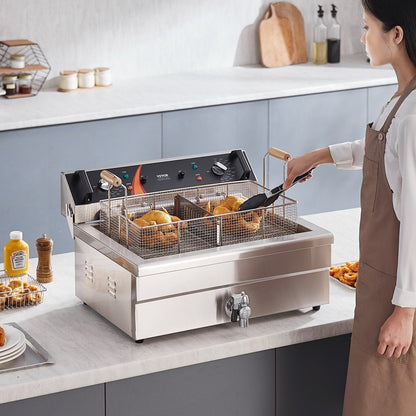 EF-201S - 30.6Qt Electric Deep Fryer with Dual Heating Elements