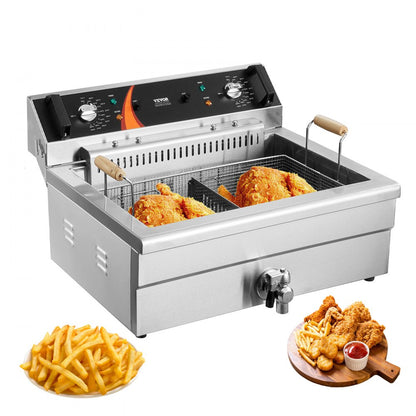 EF-201S - 30.6Qt Electric Deep Fryer with Dual Heating Elements