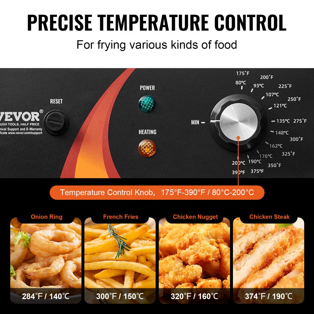 EF-12L - 12Qt Electric Deep Fryer with Adjustable Temperature Control