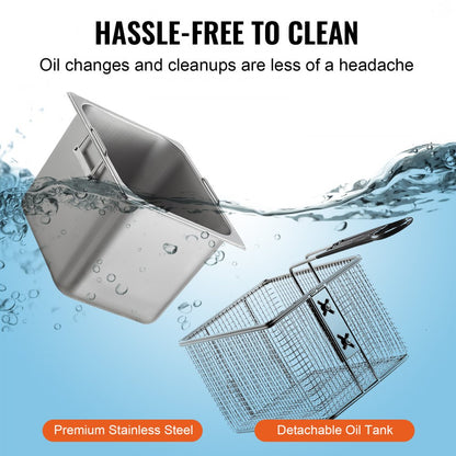 EF-12L - 12Qt Electric Deep Fryer with Adjustable Temperature Control