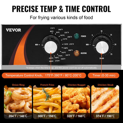 EF-6V - 9Qt Electric Deep Fryer with Timer & Cool-Touch Handle