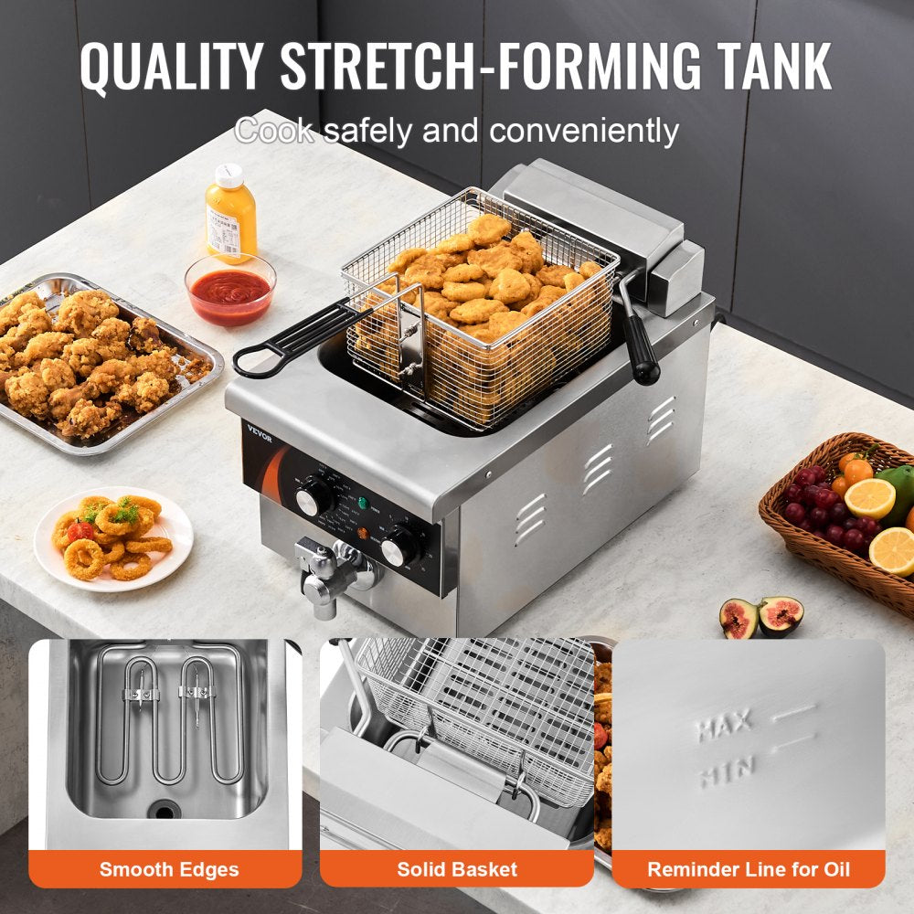 EF-6V - 9Qt Electric Deep Fryer with Timer & Cool-Touch Handle