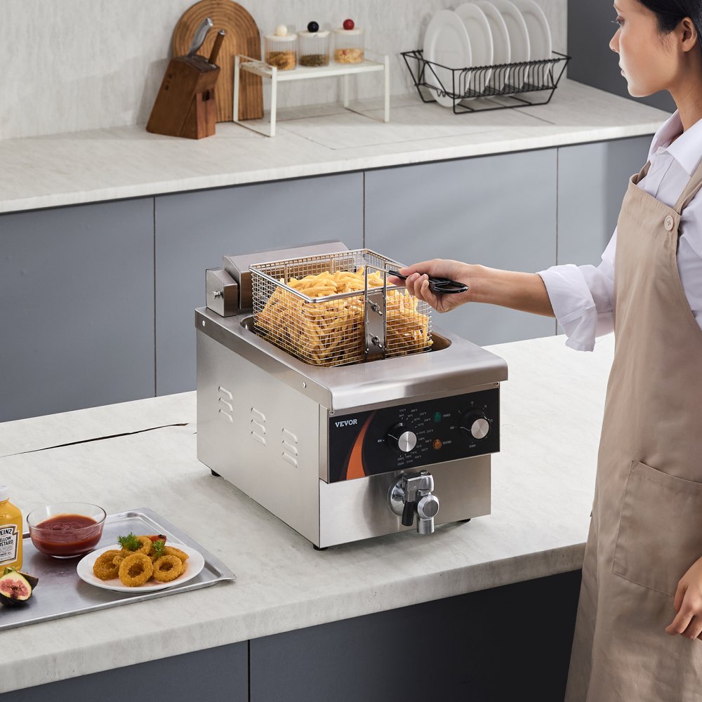 EF-6V - 9Qt Electric Deep Fryer with Timer & Cool-Touch Handle