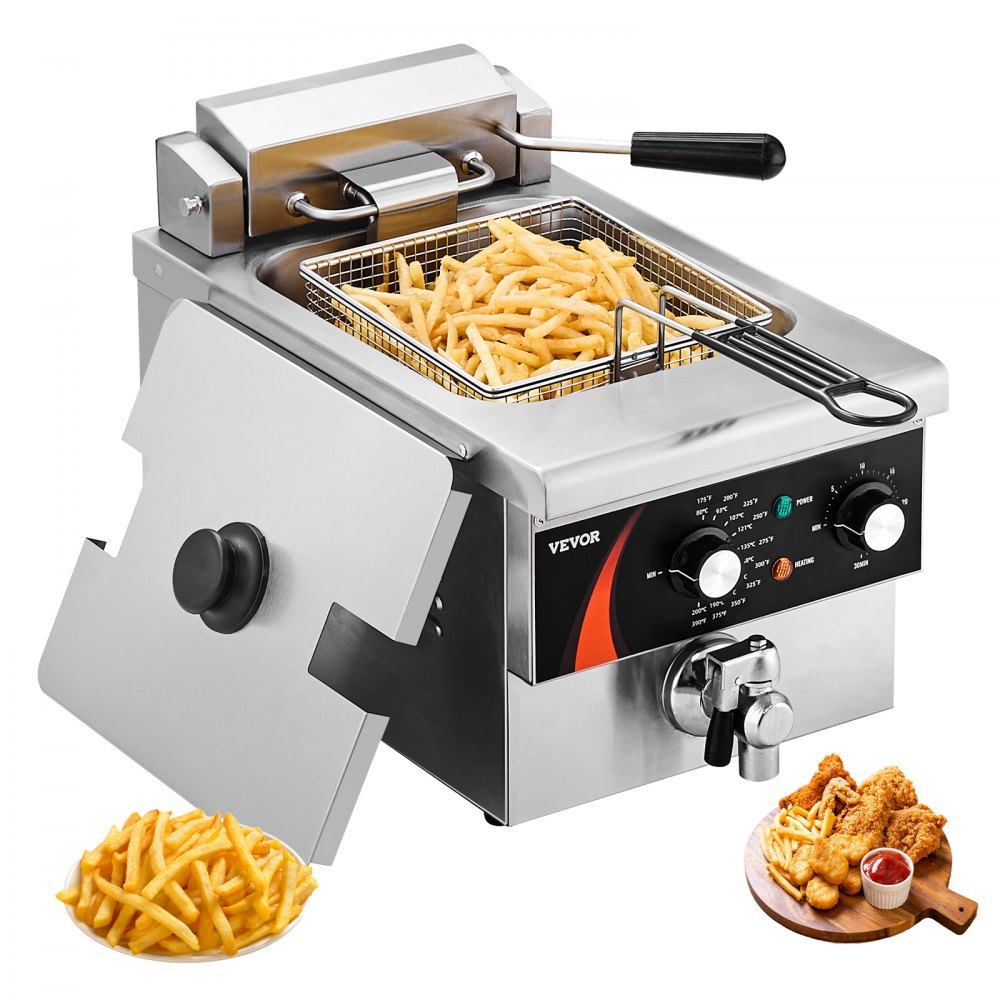 EF-6V - 9Qt Electric Deep Fryer with Timer & Cool-Touch Handle