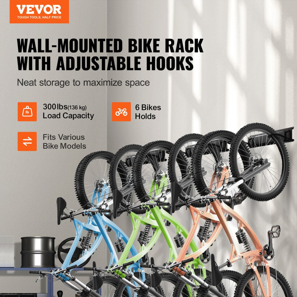 JC24-ZXCZJ006 - 64-inch Bike Storage Rack for 6 Bikes, Space-Saving Design