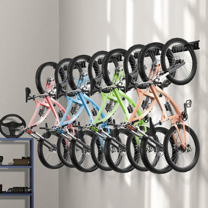 JC24-ZXCZJ008 - 72" Wall-Mounted Bike Rack for Up to 8 Bikes