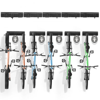 JC24-ZXCZJ009 - Heavy-Duty 85" Wall-Mounted Bike Rack for 6 Bikes