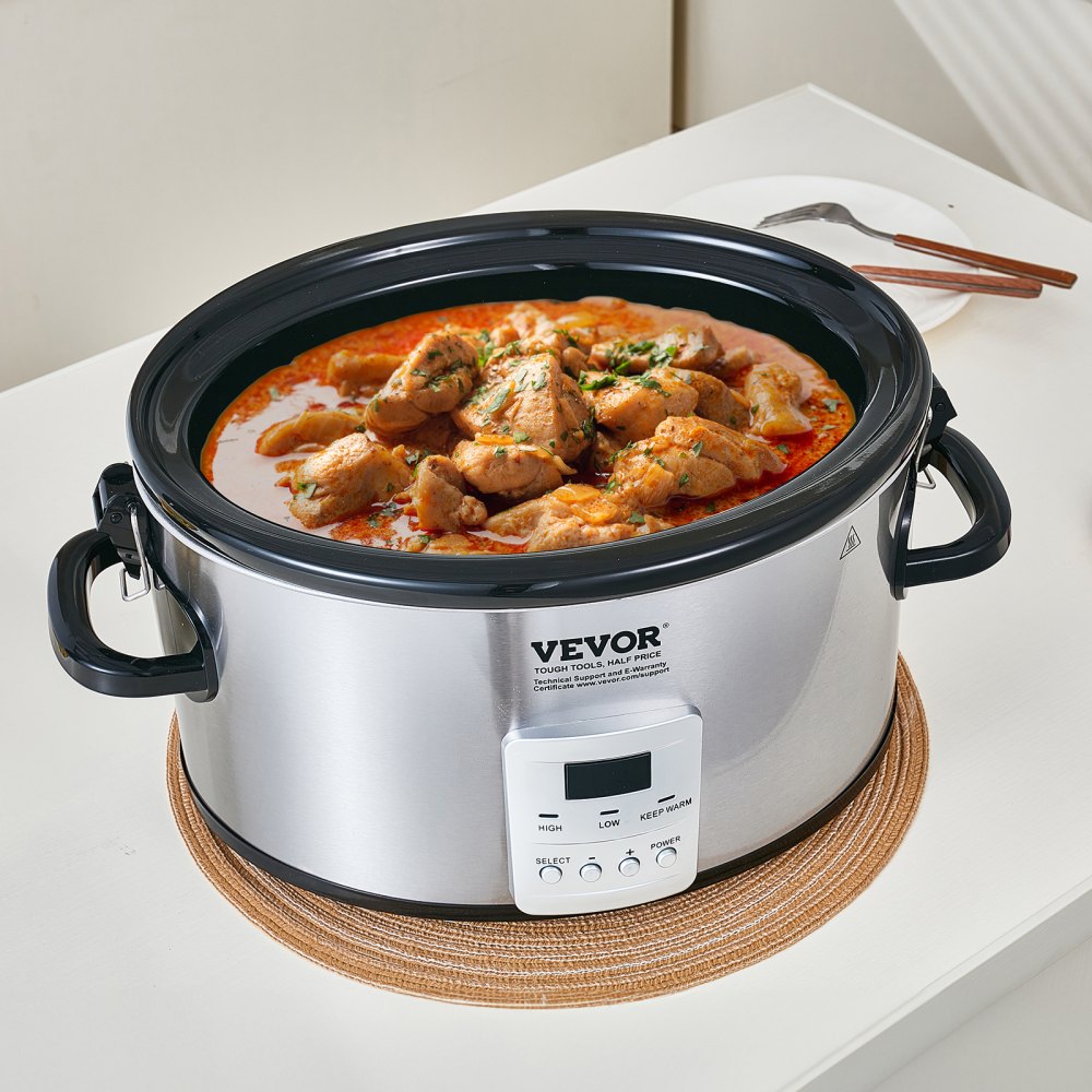 BSC-A601 - 6QT VEVOR Electric Slow Cooker with 20-Hour Timer