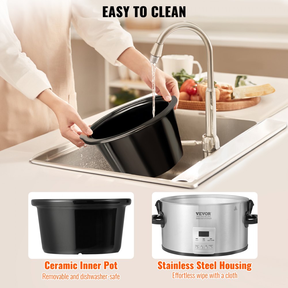 BSC-A801 - 8QT VEVOR Slow Cooker with Digital Display & Locking Lid