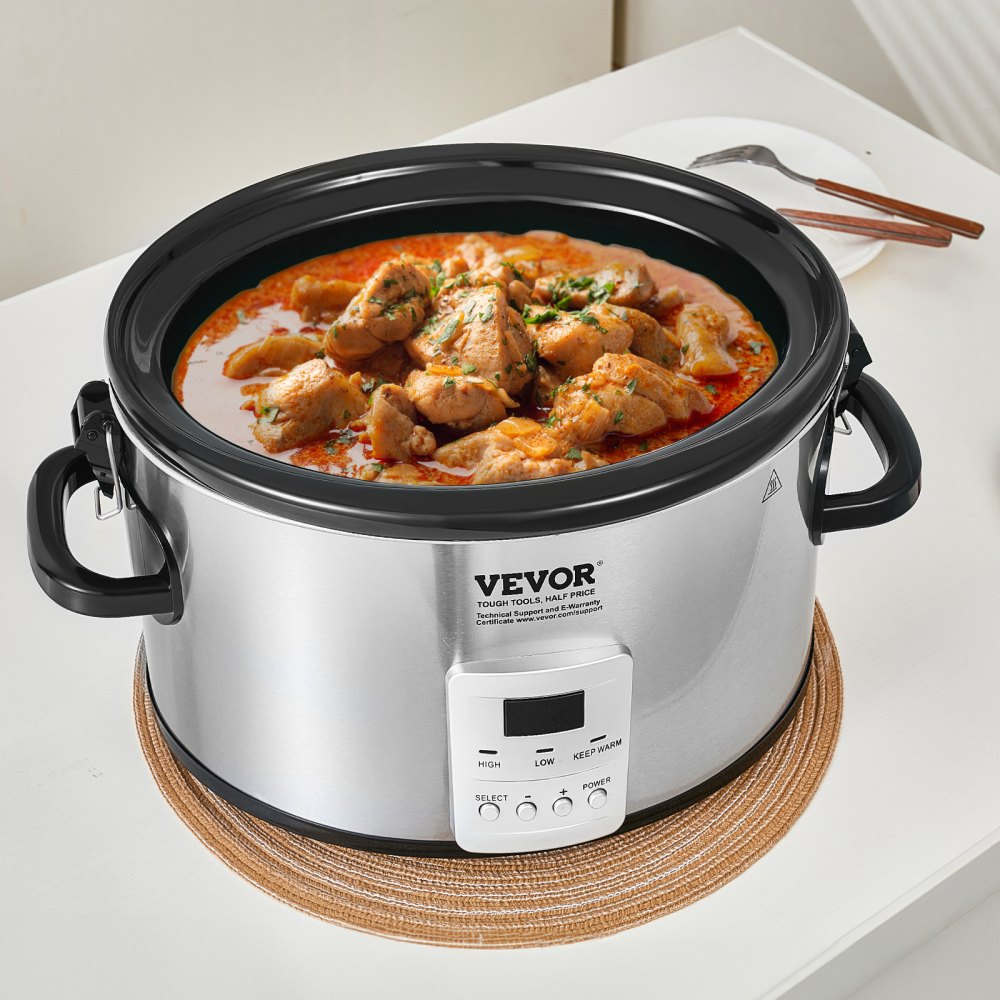 BSC-A801 - 8QT VEVOR Slow Cooker with Digital Display & Locking Lid