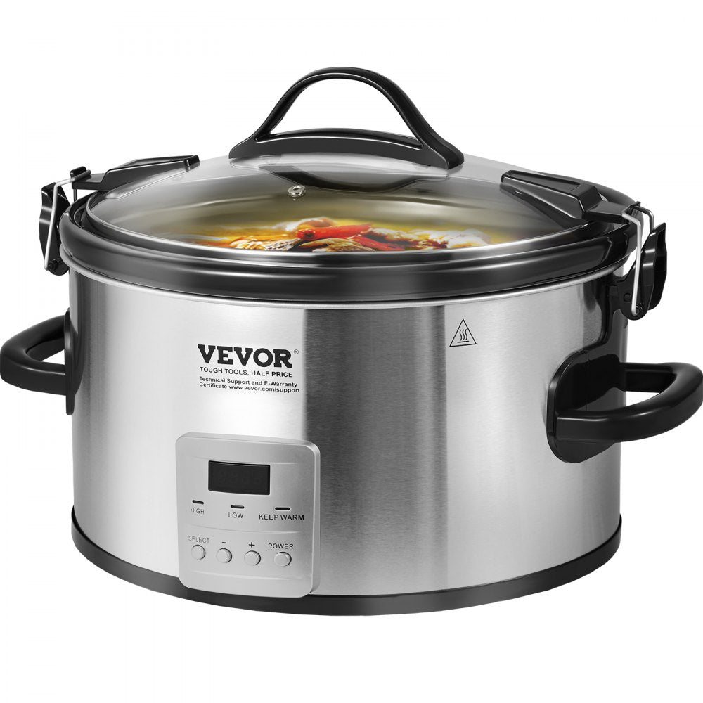 BSC-A801 - 8QT VEVOR Slow Cooker with Digital Display & Locking Lid