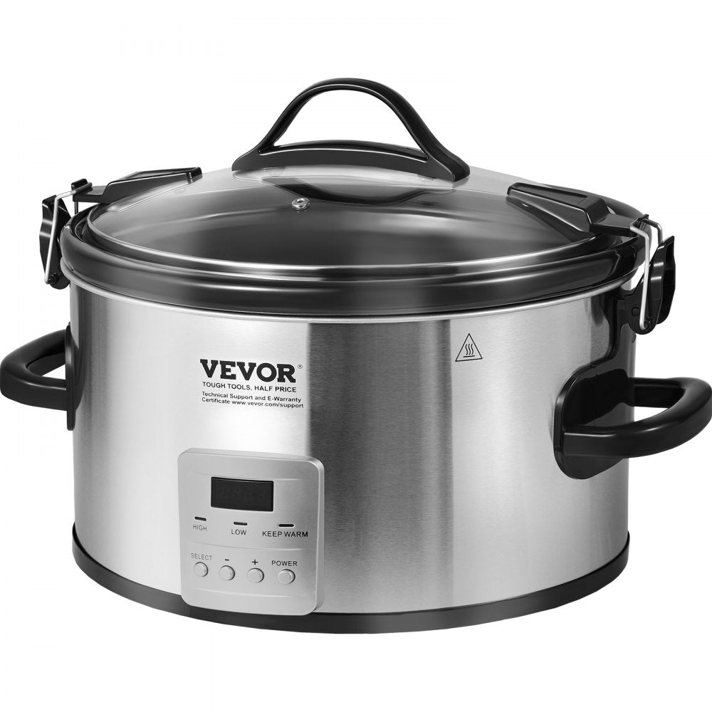 BSC-A801 - 8QT VEVOR Slow Cooker with Digital Display & Locking Lid