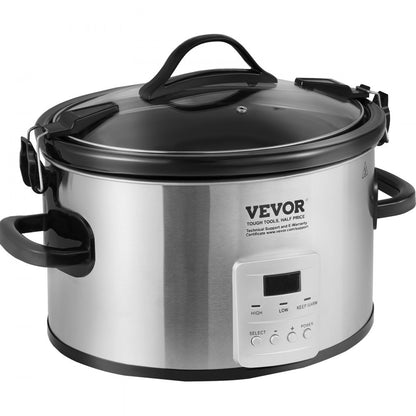 BSC-A801 - 8QT VEVOR Slow Cooker with Digital Display & Locking Lid