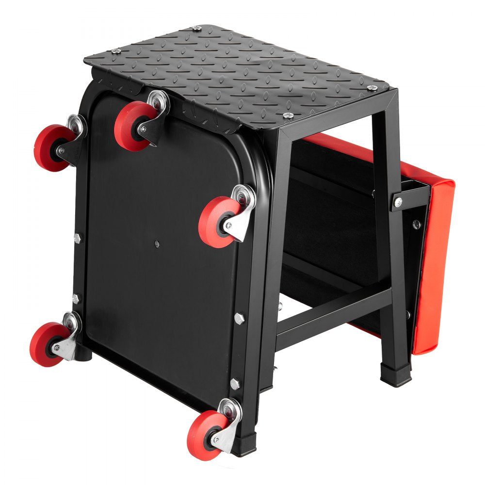 XF8W218 - Heavy-Duty Rolling Mechanic Seat with Tool Tray and 300 lbs Capacity