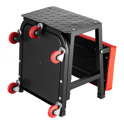 XF8W218 - Heavy-Duty Rolling Mechanic Seat with Tool Tray and 300 lbs Capacity