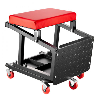 XF8W218 - Heavy-Duty Rolling Mechanic Seat with Tool Tray and 300 lbs Capacity